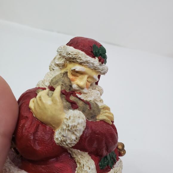 Ball wobble Santa Christmas Figurine Santa w/Kitten cat lover xmas gift - Picture 8 of 9